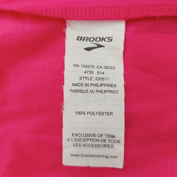 Brooks Windbreaker Womens Medium Pink Lightweight Full Zip Vented Athleisure - Picture 11 of 12